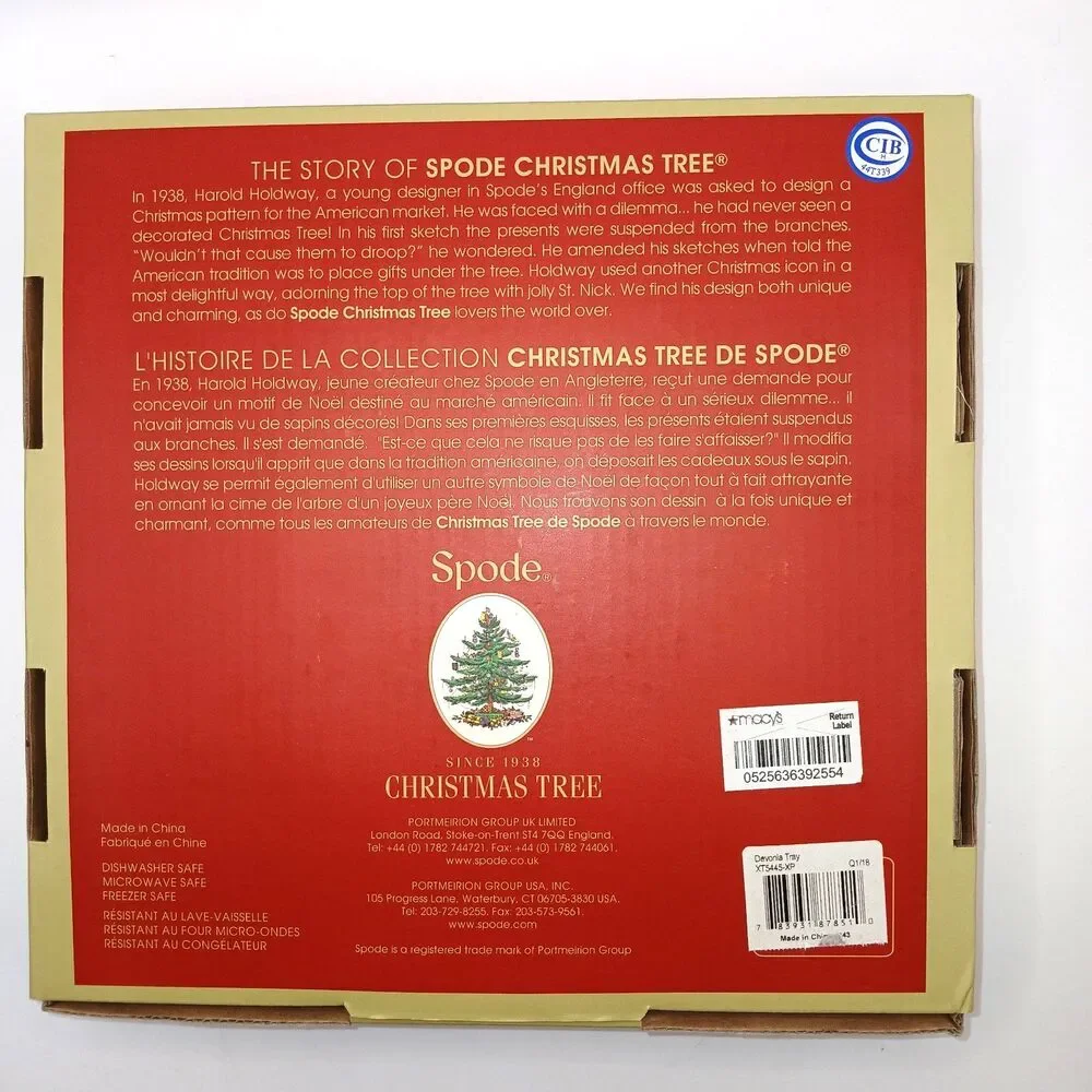 Spode Christmas Tree Devonia Tray 8 inches Square Candy Trinket Dish New in Box